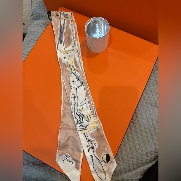 Dior Multicolor Silk ABCDIOR “M” Twilly Scarf - Picture 5 of 6